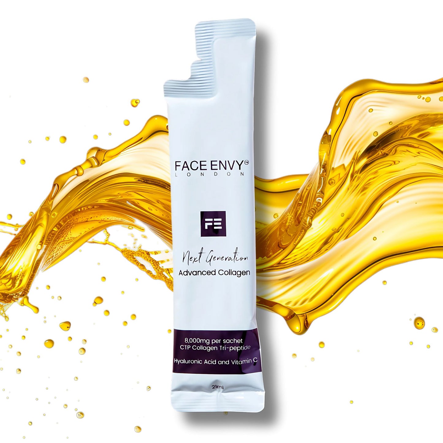 Face Envy Marine Liquid Collagen TriPeptides Supplement 8,000mg Per Sachet + Hyaluronic Acid & Vitamin C